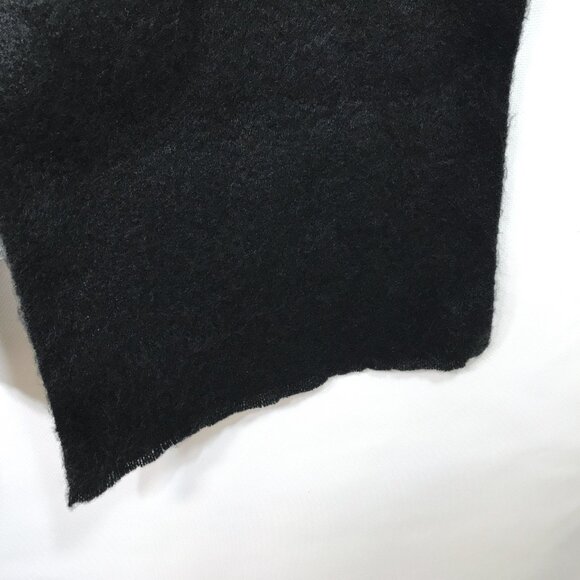 Brushed Textured Winter Scarf Wrap Black - Picture 6 of 8